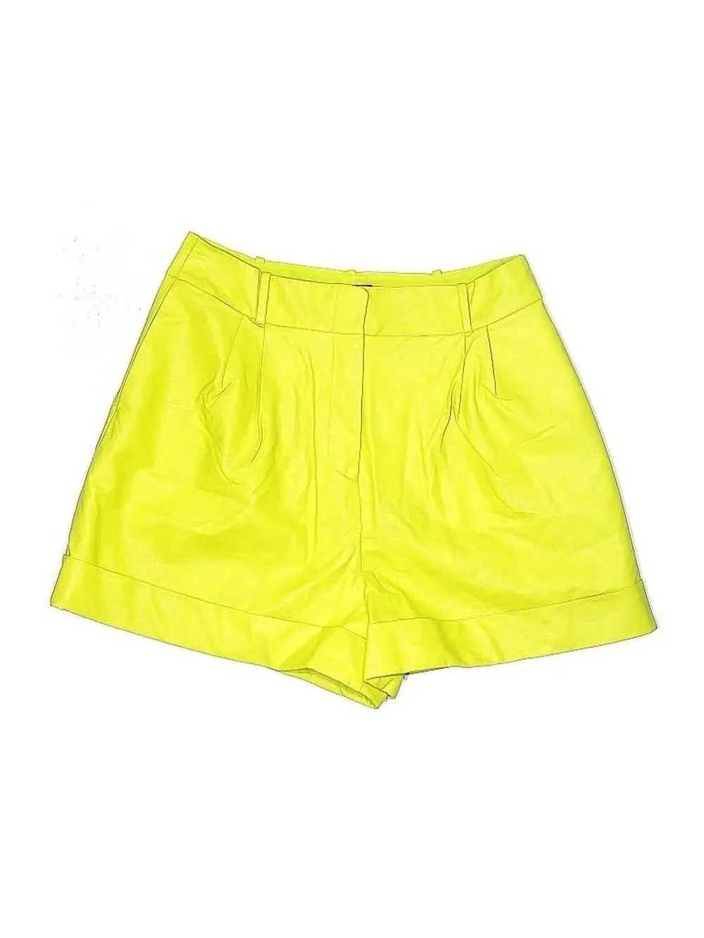 The Bar Dylan Shorts Faux Leather Neon Pistachio 8